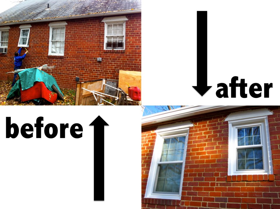 Before and after window replacement