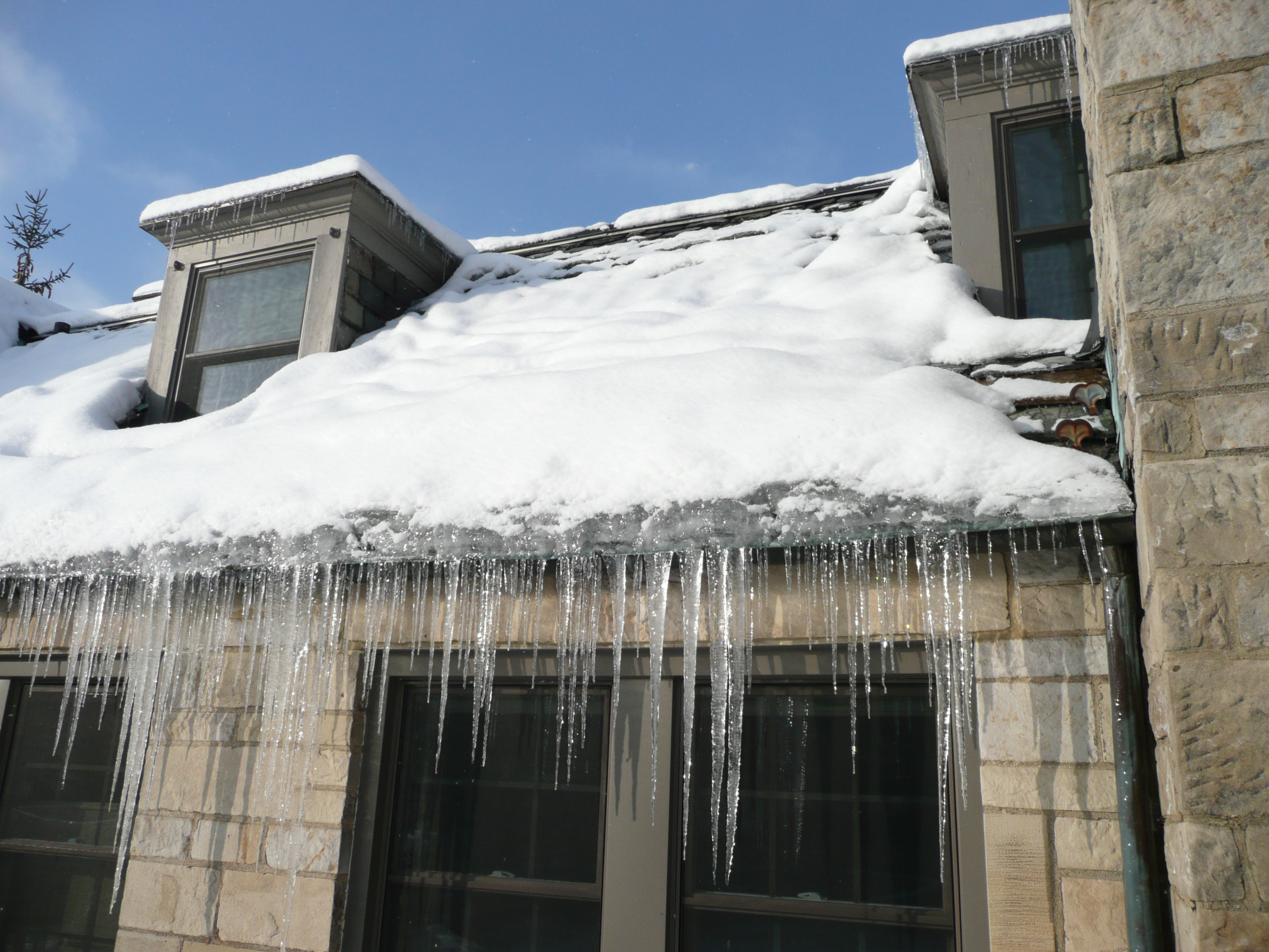 Winter roof damage.