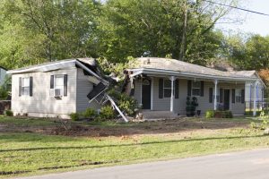 Storm damage to roof.