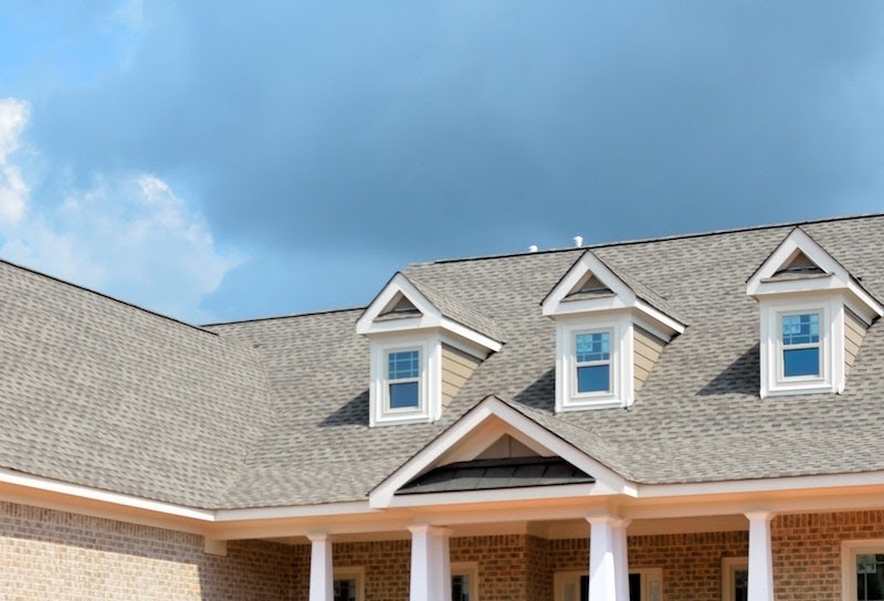 Architectural shingles on house