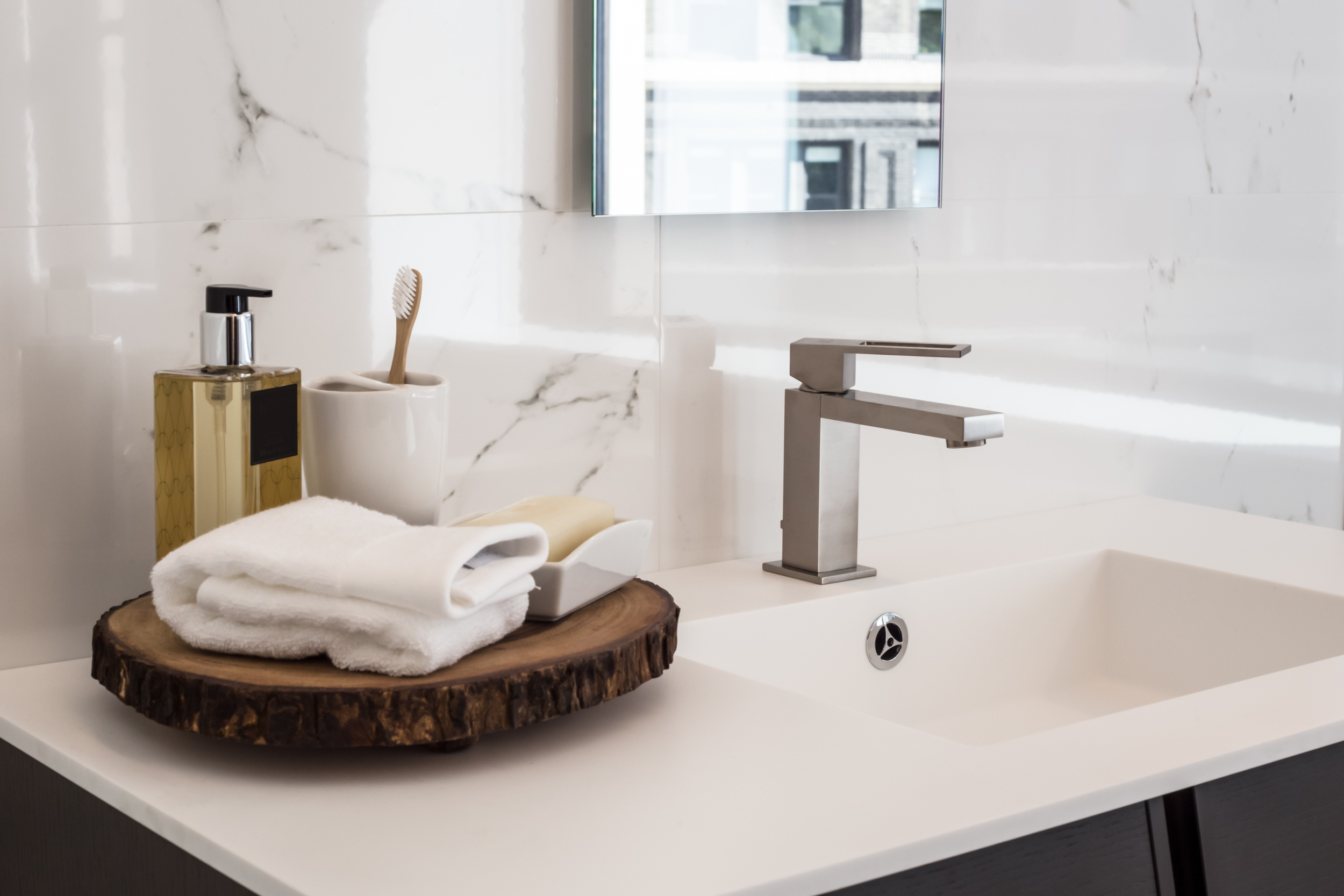 Image of clean contemporary bathroom sink