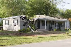 Storm damage to roof.