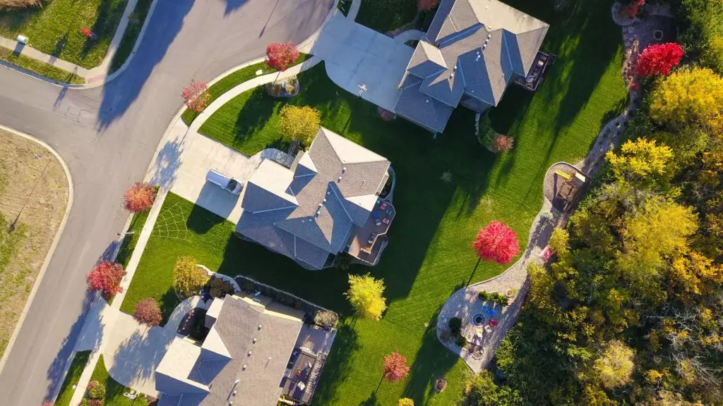 Aerial shot of roof
